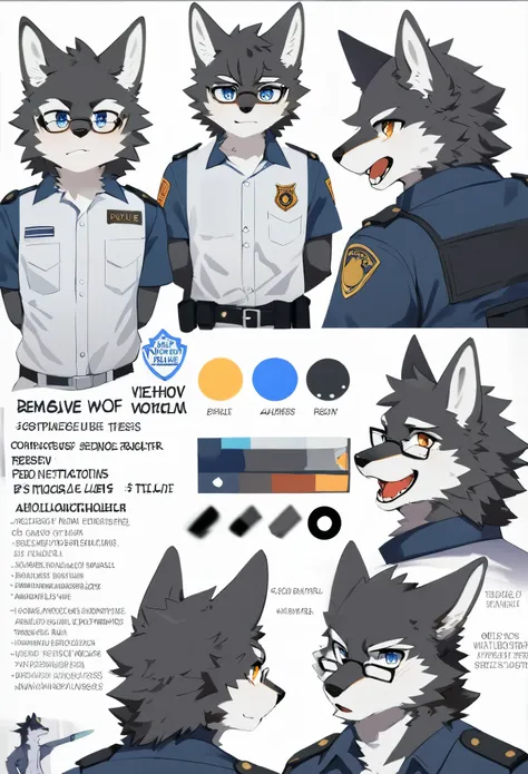 highres, top quality, best quality, paid reward available, High-quality illustrations, unparalleled masterpiece, perfect artwork, absurdres, perfect anatomy, standing kemono boy, three view drawing, front and side and back, character sheet, character desig...