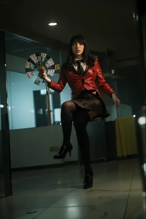 (Best quality, 8k, 32k, Masterpiece, UHD:1.2), (Best quality, 8k, 32k, Masterpiece, UHD:1.2), "Transform the image into the iconic Hyakkaou Private Academy School from the manga and anime series Kakegurui – Compulsive Gambler.

Set the scene inside the pre...