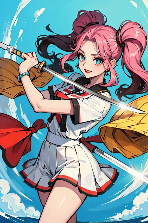 Nancy from kpop group momoland holding a sword