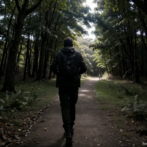 Crea un video de un alce saliendo de un bosque oscuro enojado atacando visto de frente 