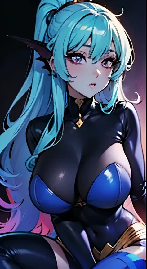 8K,high quality,anime,married woman,beautiful,beautiful,bright,eye highlights,purple eyes,sexy,super big ,oversized ,erotic,beautiful line drawing. Blue skin, blue and orange gradient fins, , nothing on, nothing on, nothing on, nothing on, ,