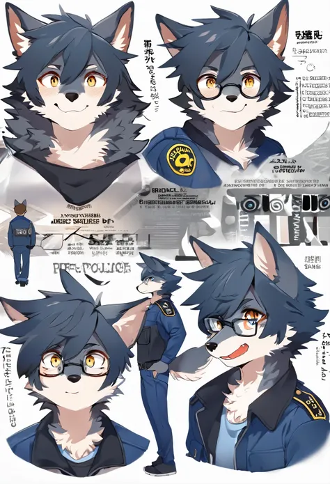 highres, top quality, best quality, paid reward available, High-quality illustrations, unparalleled masterpiece, perfect artwork, absurdres, perfect anatomy, standing kemono boy, three view drawing, front and side and back, character sheet, character desig...