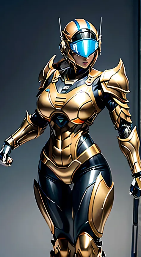 female robocop solo、bright outdoors、strong light source、8k, high quality, masterpiece, 最high quality、very detailed、armor that co...