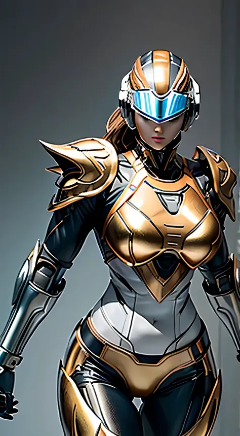 female robocop solo、bright outdoors、strong light source、8k, high quality, masterpiece, 最high quality、very detailed、armor that co...