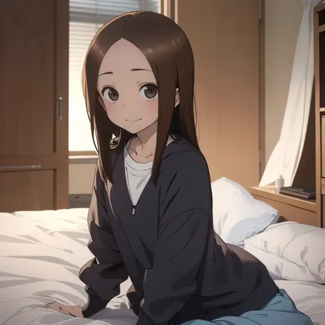 #1boy、#takagisan.#takagi-san、#masterpiece、#highest quality、8k、#first person perspective、#viewer&#39;s perspective、on the bed、#bl...