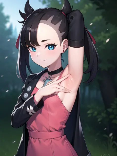 pokemonmarnie, pokemonmarnie, aqua eyes, asymmetrical bangs, asymmetrical hair, black hair, hair ribbon, long hair, red ribbon, ...