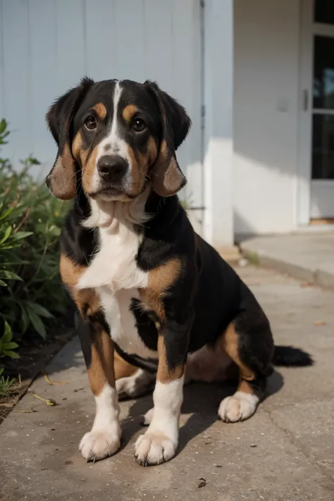 basset hound con sombra