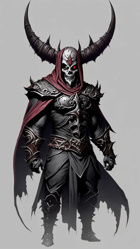 a closeup of a person in a demonic costume, demon soul concept art, diablo digital concept art, hermoso dios masculino de la muerte, Dark fantasy style art.., armadura de demonio, tendencia en ArtStation, por Yang J.., diablo concept art, Detailed 2D digit...