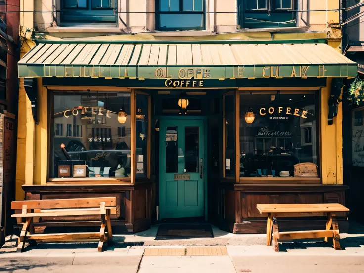 Old-fashioned coffee shop exterior