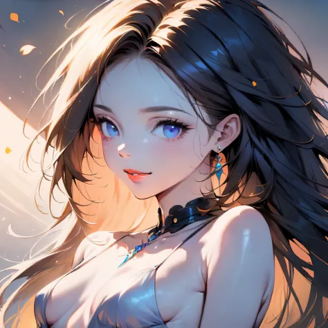 ((Create MaxZenArt!)), (Yuna), (young girl, 16 years old, naked, full length, naked body, dark hair, light skin, scarlet lips, smile; black, expressive playful eyes, long eyelashes))_((Top quality, masterpiece), (one young girl - 16 years old, naked, full ...