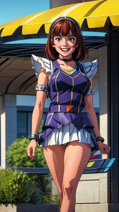 (best quality,4k,8k,highres,masterpiece:1.2),ultra-detailed, College Girl walking around college campus, strutting her stuff, Smiling and laughing, Flirting with the viewer, HDR, 8k, absurdres, cinestill 800, sharp focus, add_detail:3 (solo woman) anime Vi...