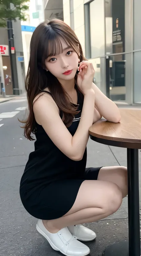 finely, High resolution, high quality、Perfect dynamic composition figure, detailed and beautiful eyes, medium hair, 、natural color lip,Kamimei、Shibuya Ward、20 year old girl、1 person、transparent skin、shining hair、table top, 最high quality, figure, Super deta...