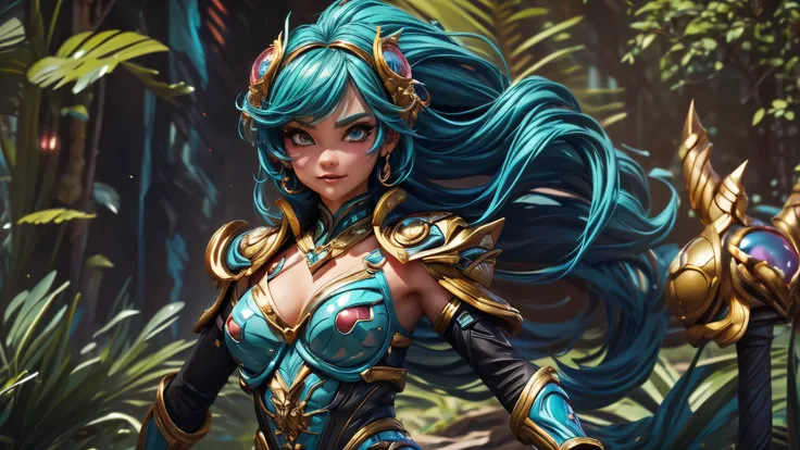 (best quality,4k,8k,highres,masterpiece:1.2),ultra-detailed, alien princess, with water powers and wave themed coral armor, log ...