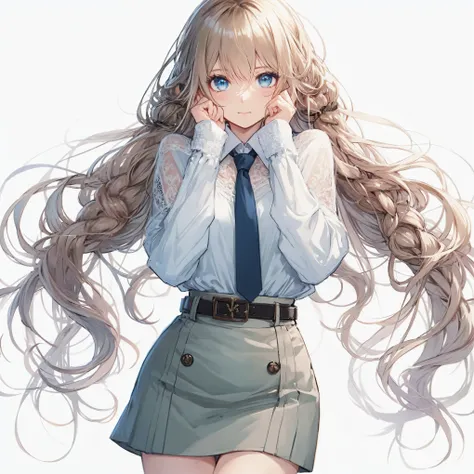 anime girl with long hair and blue eyes posing for a picture, anime girl with long hair, blonde anime girl with long hair, beautiful anime high school girl, anime visual of a cute girl, smooth anime cg art, cute anime girl, beautiful anime girl, an anime g...