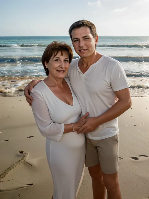 Mother-in-law and son-in-law at the beach