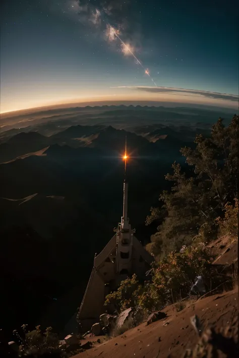 (Majestic cinematic photo: 1.3), Space shuttle taking off, leaving Earth towards Mars, (Grander than life: 1.5), (Blue and green orb: 0.8) receding in the background, (High contrast) sun setting over the horizon, (Detailed engineering): 1.1, intricate desi...