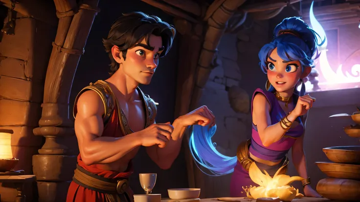 Aladin with genie 