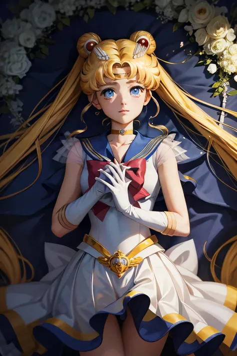 In this exquisite masterpiece of the highest quality, we are presented with a captivating portrayal of 1girl, none other than the beloved Tsukino Usagi, also known as Sailor Moon. The artist has skillfully captured her iconic appearance in her solo moment,...