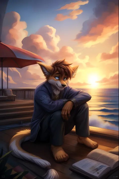 (((Barefoot furry character, full body, cinematic setting, male))) Masquerading as a man with a reason. My charade is the event of the season and if I claim to be a wise man, well it surely means that I dont know. On a stormy sea of moving emotion tossed a...