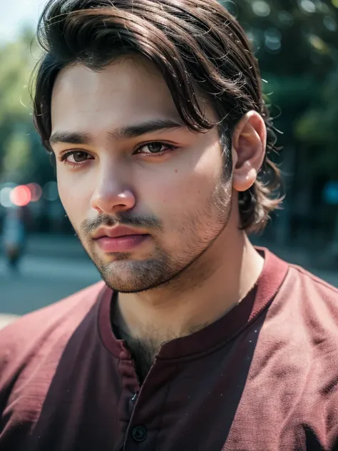 A beautiful young bearded man with highly detailed skin looking at the camera,8k,high res, soft light,no contrast,ultra realistic, photorealism.((real life photo,realistic:1.9, short beard:1)),hdr