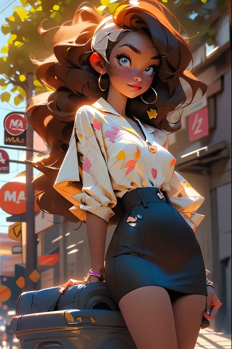 Animagine XL V3.1:1.6, (cropped profile photo), ((1 beautiful young African-American girl with dark and beautiful skin, black hair, anime style hairstyle, Animagine XL style clothes: 1.5)), dynamic pose shopping on a busy street, (Hyper detailed: 1.3), ((e...