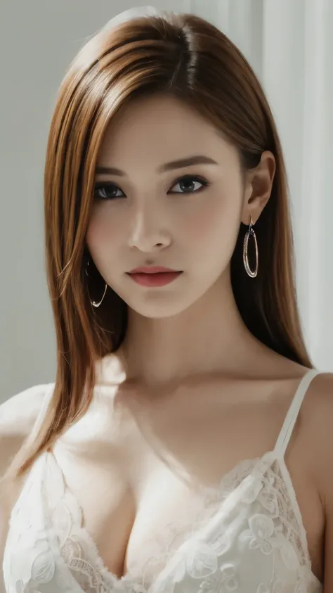 (masterpiece:1.4), (8K, realistic, Raw photo, highest quality: 1.4), Japanese, (1 girl), beautiful face, (realistic face:1.4), (caramel hair, long hair:1.3), beautiful hairstyle, detailed and beautiful eyes, Charm, ultra high resolution, surreal, very deta...