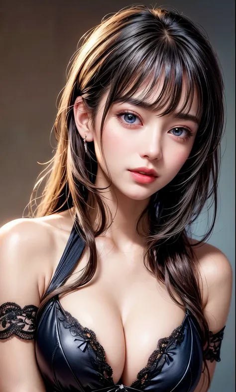 (8k, RAW photo, photorealistic: 1.25), (lip gloss, eyelashes, smiling, bright face, glowing skin, best quality, ultra high resolution, depth of field, chromatic aberration, caustic, wide lighting, natural shading) looking at the viewer with a serene bliss,...