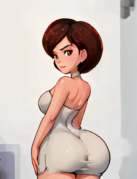 Helen parr, human female, huge Butt , short tube dress , 