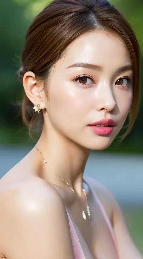 (highest quality, 4k, masterpiece :1.3), sharp focus, shallow depth of field, bright colors, Professional level, 
20-year-old, 1 person, beautiful Japanese faces, 
supple body :1.3, model body shape:1.5, perfect style：1.4, 
narrow shoulders, beautiful clav...