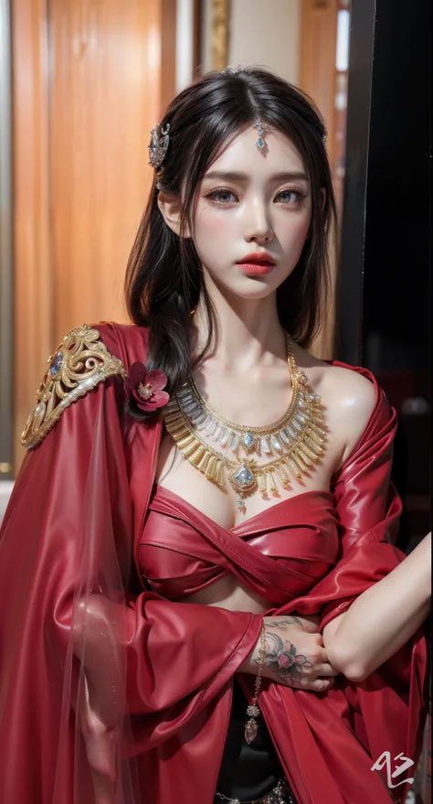 Royal sister，exquisite eyes，ice queen，put the crown on your head，Detailed facial expressions body，tall figure，Gorgeous，Leg length，4K，HD，Sensual，半透明lace，白皙plump figure，pretty face，Little cherry mouth，beautiful and delicious（3D royal sister），plump figure，glo...