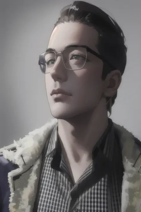 a man with glasses and a jacket looks to the side, high quality portrait, marc simonetti, bohdan rezunenko, portrait @hypnosis_o...