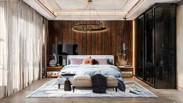 (masterpiece, best quality:1.2), bedroom, modern style, ((super_detail)), best_interior_design, vray_render, interior_light