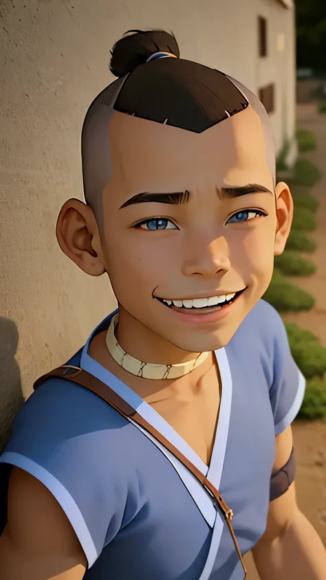 obra de arte, melhor qualidade, papel de parede, 1 menino, sozinho, foco masculino, olhando para o espectador, realista, sokka_a...