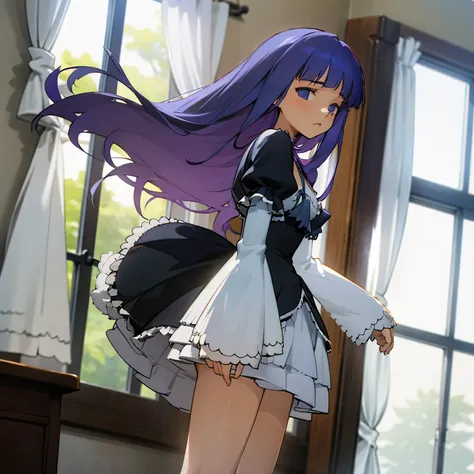 frederica bernkastel undressing panties bra socks windows curtains light