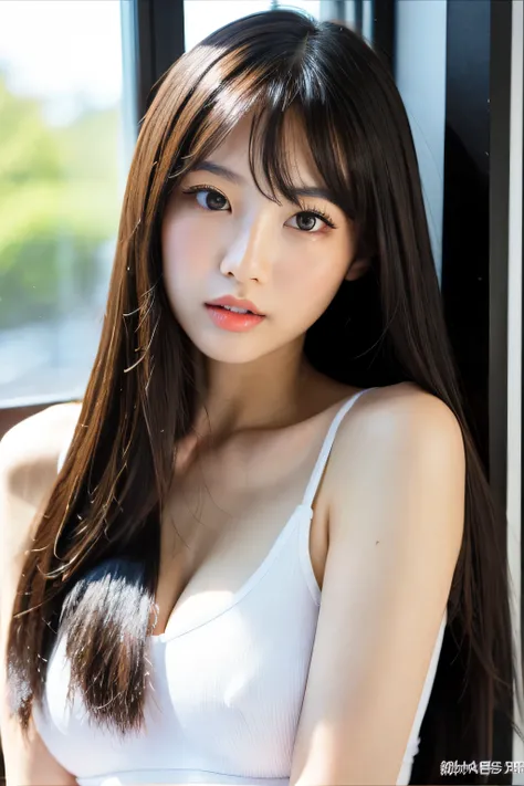 ((highest quality)), ((masterpiece)), (be familiar with), perfect face　(1 girl)　(She is 18 years old and the most beautiful high school girl in Japan.)((highest quality)), ((masterpiece)), (become familiar with), perfect face　arafed woman with long black h...