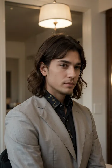 Man with Long Curly Hair
