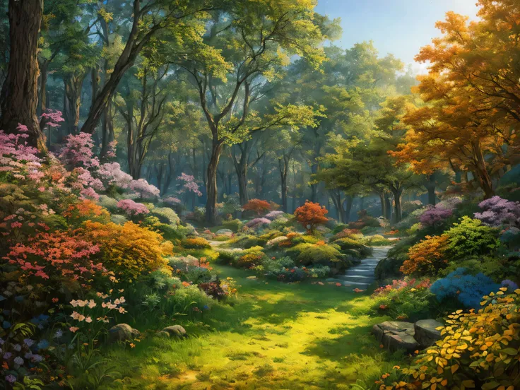 masterpiece, best quality, high quality,extremely detailed CG unity 8k wallpaper, An enchanting and dreamy scene of a fantasy forest, with towering trees, glowing mushrooms, and hidden fairy glens, creating a sense of mystique and enchantment, artstation, ...