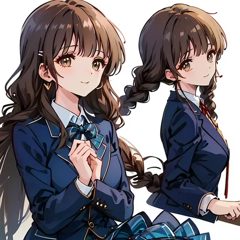 highest quality, (masterpiece:1.2), High resolution, perfect pixel, ((Three so beautiful sirens are sitting)), 16 years old, (((big very detailed beautiful dark brown eyes))), ((girly large wine-red glossy polyester Japanese school ribbon bow tie)), ((((ve...