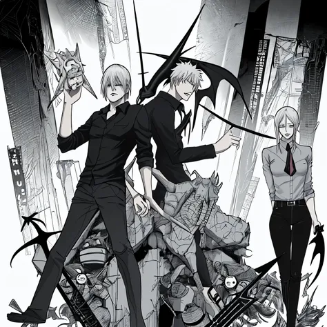 A male character featuring in the new chainsaw man movie. He features  as the trident devil hybrid. Alongside Reze as the bomb devil hybrid as a love couple. 