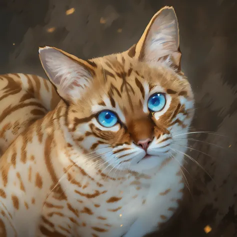 Golden cat with blue eyes