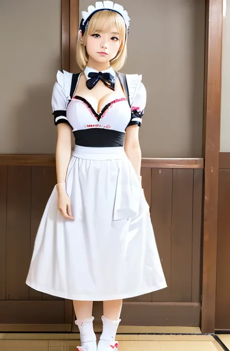 (1 super cute japanese girl:1.3), (Waist Skin, Stomach Skin, slim girl, slim waist:1.5), masterpiece, highest quality, super detailed, High resolution, High resolution, realistic, Raw photo, real person, portrait photography, photorealistic, (at maid Cafe,...