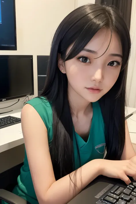 a 20-year-old beautiful woman, hailing from hunan, china, boasts a captivating appearance and possesses an impressive gaming ski...