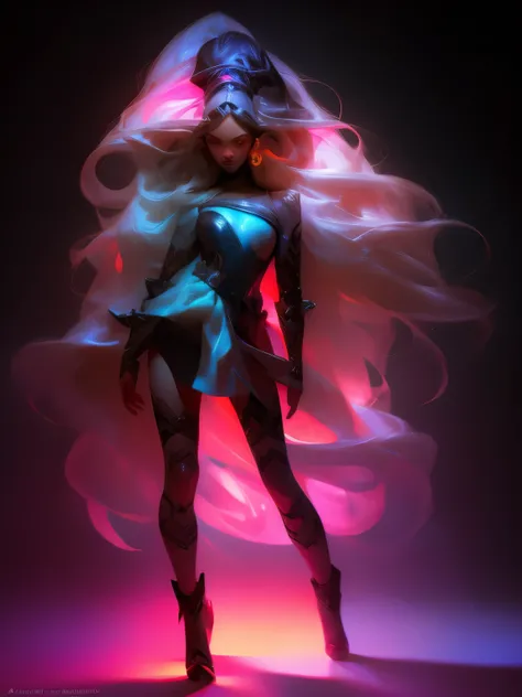 Chiaroscuro technique is flawlessly executed on a sensual illustration of an elegant, retro, and vintage KhaZix from League of Legends. This masterpiece, akin to a matte painting, showcases the combined artistic prowess of Hannah Dale and Harumi Hironaka. ...