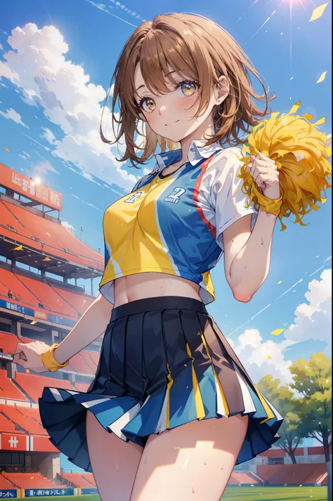 irohaisshiki, iroha isshiki, short hair, brown hair, (brown eyes:1.5), smile,happy smile, smile, open your mouth,(cheer leading)...