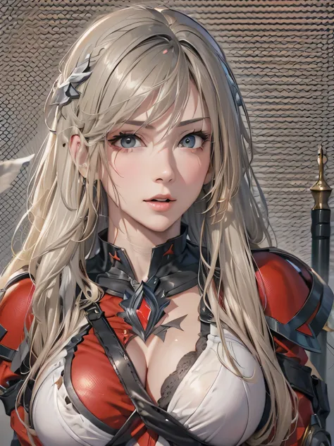 (photorealistic:1.8, highest quality:1.8,8K masterpiece:1.8,High resolution,muste piece:1.8,RAW Photos,cinematic lighting),No split screen,medieval fantasy、burning castle、
 (1 Valkyrie:1.3)、((Completely naked、combat hair ornament、red leotard、bondage、choker...