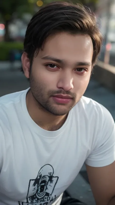 A beautiful young bearded man with highly detailed skin,8k,high res,ultra realistic, photorealism,(real life photo,realistic:1.9), (short beard on his face:1),best quality,ultra-detailed,professional,vivid colors,sharp focus,physically-based rendering,stud...