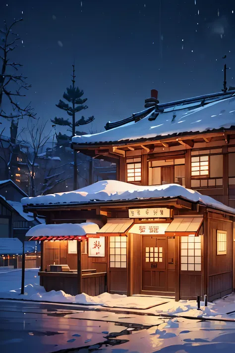 Id like a bar with a Taisho-era style and for it to be nighttime in a snowy setting --s2

Id like a masterpiece of a Taisho-era nighttime snowy bar --s2 (ultra-detailed, high resolution, physically-based rendering, 4K)

A beautifully rendered Taisho-era ba...