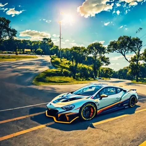 epic Sunset spacious SunRise Racing Car, Start Racer Goal Auto_Racing_Circuit Race_Track deep path Equirectangular Circuit (((epic UnrealEngine5 Ultra tMasterpiece ultra_high-definition ultra Professional Photorealistic optimal ultra_sharp-focus max ultra_...