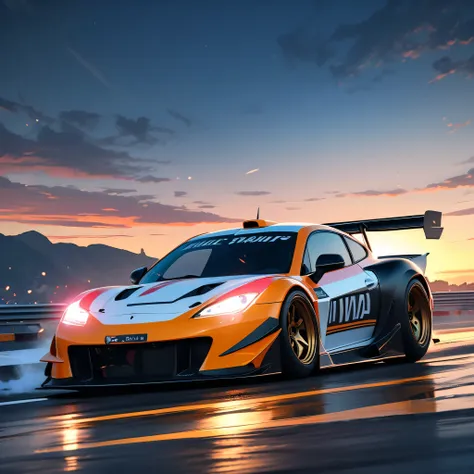 epic sunset spacious sunrise racing car exploration! start racer goal auto_racing_circuit race_track deep path equirectangular c...