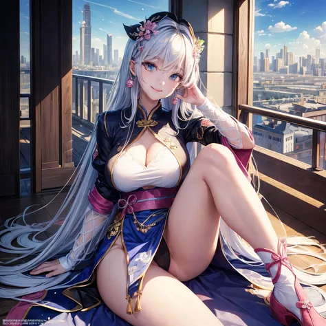 official art, masterpiece, sharp focus, (Beautiful, gorgeous and cute Korean woman:1.3), (beautiful and cute korean:1.3), Korean beauty, exquisite beautiful hair、eyes and face, actual, Super detailed, beautiful girl, blue sky, Glowing white particles, (sid...